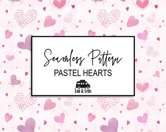 Seamless Pastel Hearts Pattern, Repeating Pattern, Commercial Use Ok.