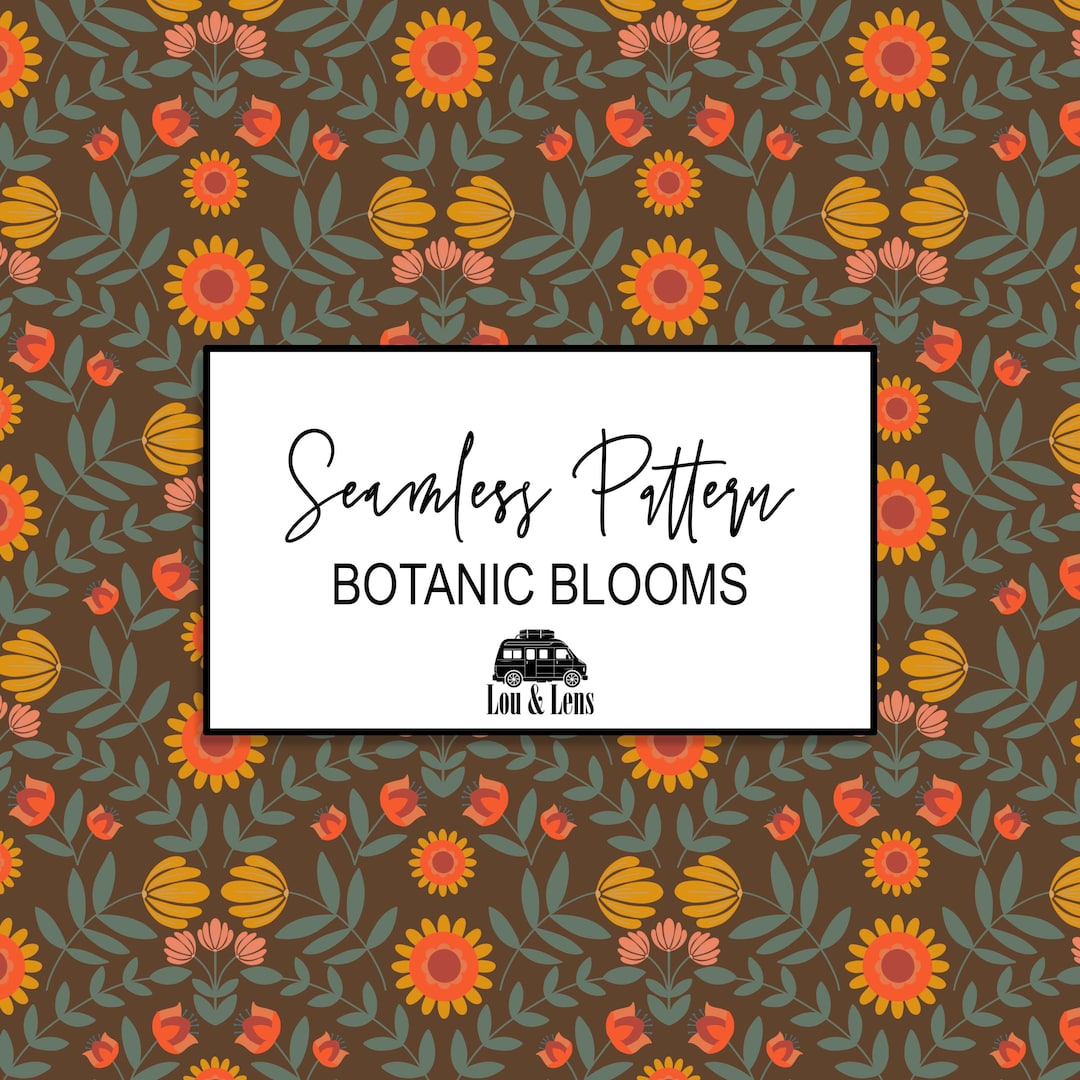 Seamless Botanic Blooms Pattern, Repeating Pattern, Commercial Use Ok ...