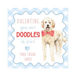 Carte de Saint-Valentin Goldendoodle aquarelle, carte de Saint-Valentin chien, gribouillages amusants