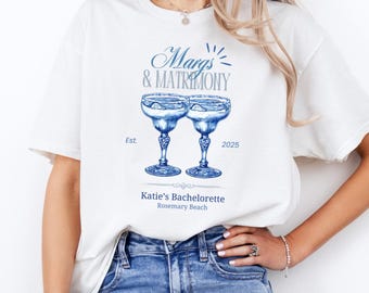 Chinoiserie Margs und Ehe, Junggesellinnenabschied-T-Shirts, personalisierte Junggesellinnenabschied-T-Shirts, benutzerdefinierter Name Standort Bachelorette-Hemd