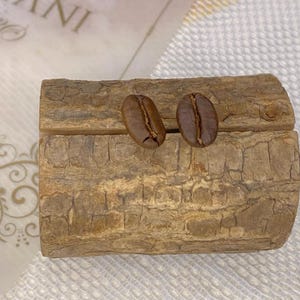 handmade coffee bean earring, rustic and aromatic style earring, gift for coffee lover, resin earring, unique coffee bean jewelry