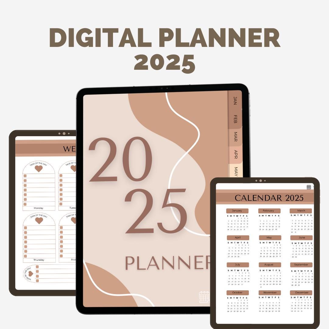 2025 Digital Planner Minimalist Girl Planner for iPad or Tablet for ...