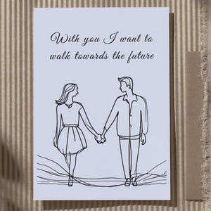 Cartão de Dia dos Namorados Cartão romântico para ele ou ela título Com você eu quero caminhar em direção ao futuro Cartão de aniversário para marido e mulher
