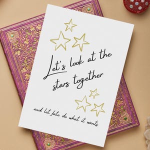 Tarjeta romántica de estrellas para novio o novia Tarjeta del día de San Valentín Novio Novia Él o ella Descarga instantánea