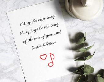 Romantic Valentine's Day Card for Him - Love Song (PDF & PNG)