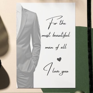 Tarjeta del día de San Valentín para esposo o tarjeta del día de San Valentín para novio, tarjeta de amor, tarjeta romántica para él, regalo para él y descarga instantánea