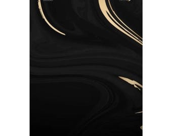 Poster vertical mat tourbillon or marbré noir | Art mural abstrait