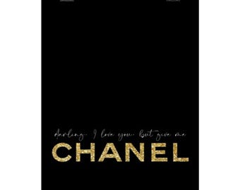 Je t'aime mais tu es affiche Chanel | Décoration murale verticale mate