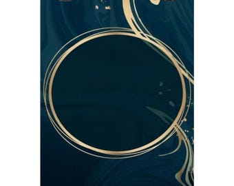 Poster d'art en marbre rond doré | Art mural minimaliste moderne