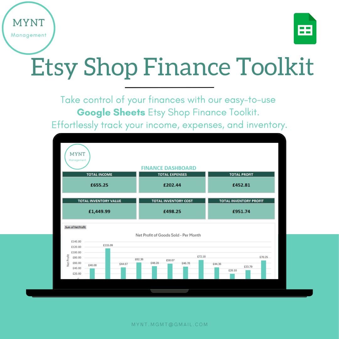 Etsy Shop Finance Tracker | Google Sheet (digital Download) - Etsy