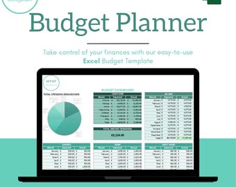 Annual Monthly Budget Spreadsheet | Excel Budget Template for Personal Finance Income Management Tracker Family