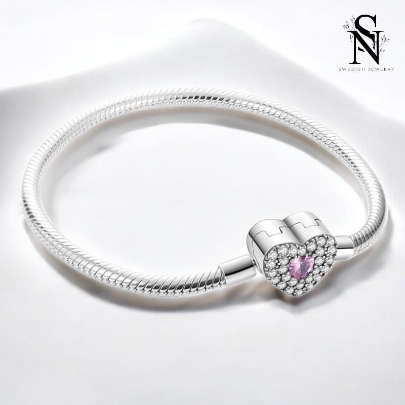 Bracelet Silver 925 Original With Star Moon Sun & Four Leaf