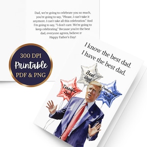 Cartão engraçado de Dia dos Pais de Trump – Download instantâneo para impressão – Melhor pai de todos os tempos – Cartão de humor político – Presente digital para Dia dos Pais