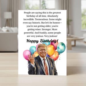 Funny Trump Birthday Card  – MAGA-Inspired | Gag Card for Dad, Husband, Brother | Political Humor Card