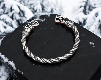 Brazalete Vikingo Fenrir, Acero Inoxidable Torcido, Hombre | Cuotas Sin
