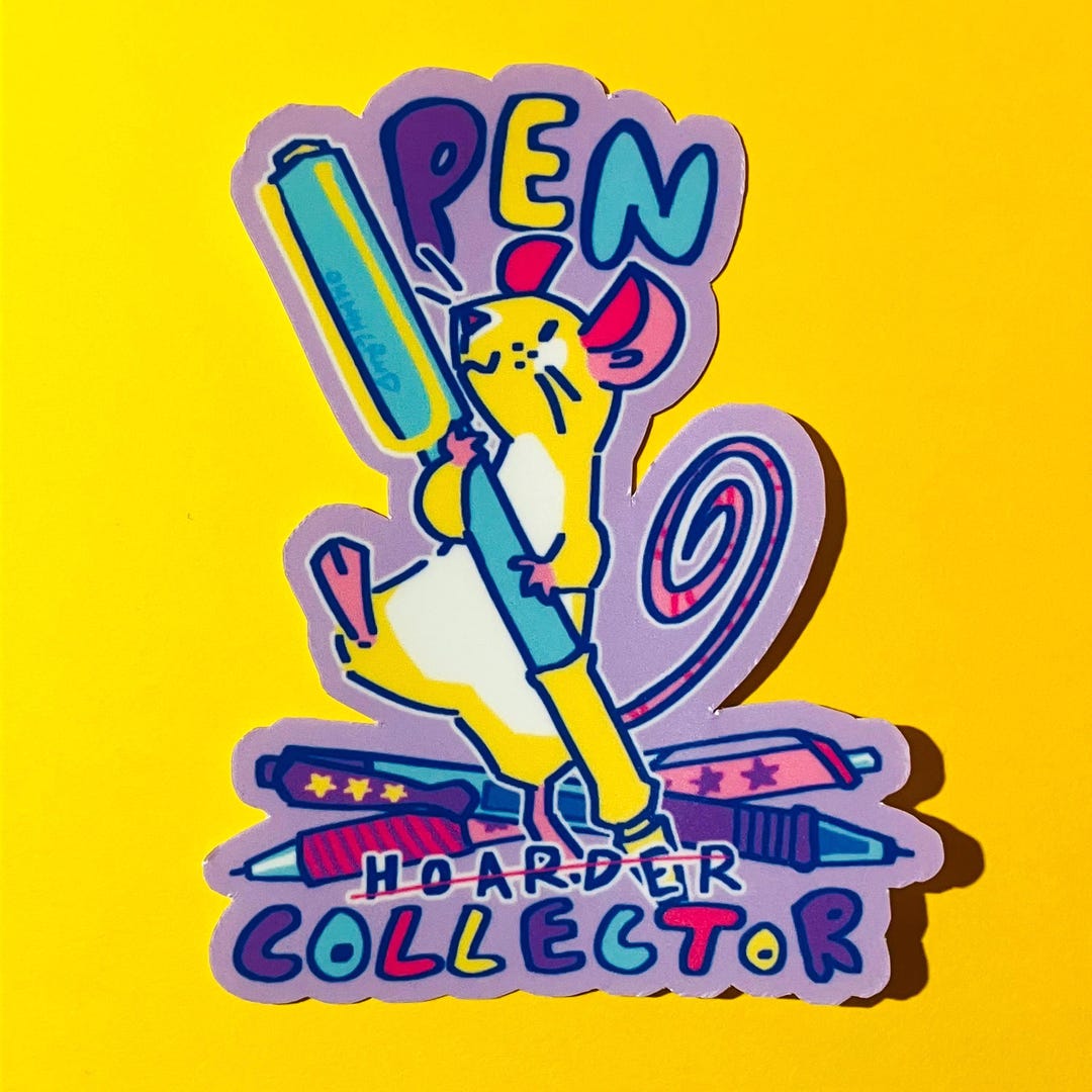 PEN COLLECTOR RAT Matte Sticker - Etsy
