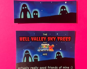 Hell Valley Sky Trees - SUPER MARIO GALAXY 2 matte stickers