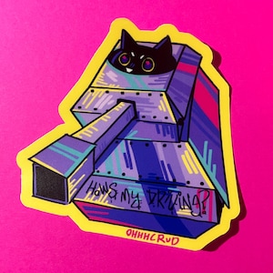 TANK CAT matte sticker