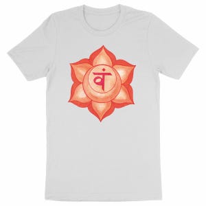 Unisex Heavyweight Organic Cotton Sacred Chakra T-Shirt | XS to 4XL | Yoga T-Shirt