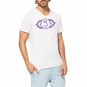 Men&#39;s 3rd Eye Chakra Organic Cotton Slub T-Shirt | S to 2XL | Men&#39;s Yoga T-Shirt