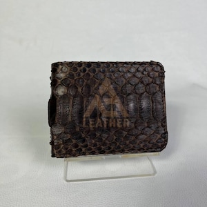 Handgefertigte Geldbörse aus Pythonleder | Authentische Exotische Schlangenhaut Bifold | Premium Geschenk für Männer | Weltweiter Versand