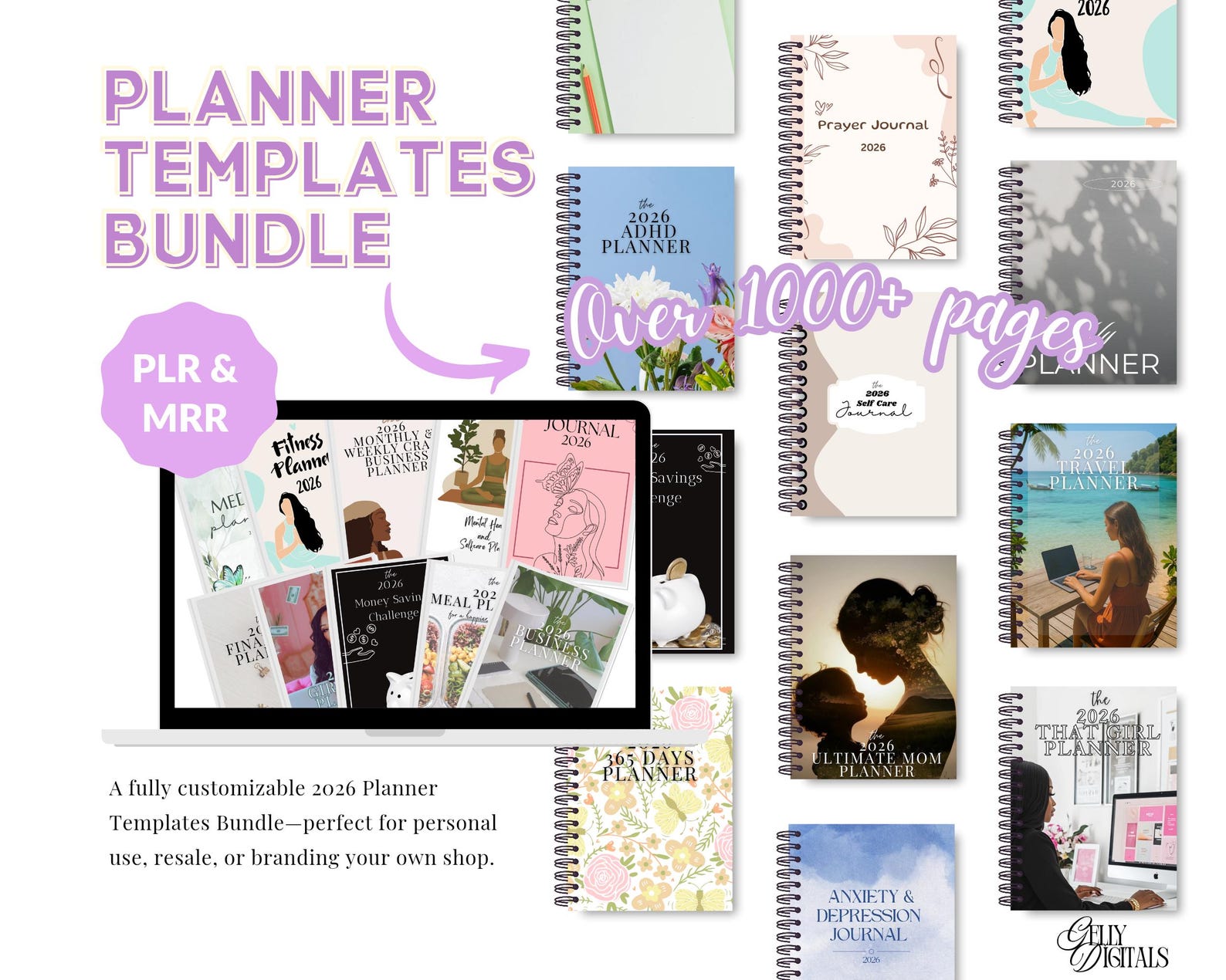 2026 Planner Templates Bundle PLR & MRR | Editable Canva Planners ...