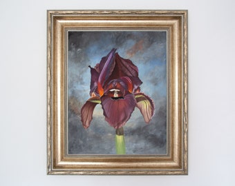 Coastal Iris Pastel Drawing -one of a kind