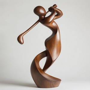 Wooden Golf Sculpture Golf Player Figurine Golf Lover Gift Personalized Golf Art Sports Home Decor Father&#39;s Day Gift Sports Decor Hobby Gift
