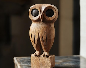 Abstract Owl Wood Sculpture Abstract Hand-Carved Art Organic Modern Decor Unique Wooden Artwork Minimalist Handmade original