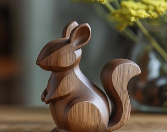 Woco 手作り木製リスの置物 素朴な装飾 高さ5.5インチ - Etsy 日本