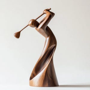 Wooden Golf Sculpture Golf Player Figurine Golf Lover Gift Personalized Golf Art Sports Home Decor Father&#39;s Day Gift Sports Decor Hobby Gift