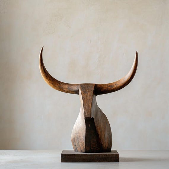 マルサン ヘドラ 350 BULL-MARK inspiredYellowGID Handcrafted Wood Bull Sculpture, Modern Minimalist Art Decor - Etsy