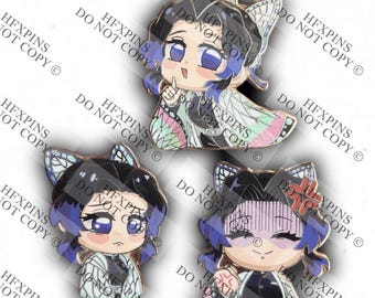 Conjunto de tres pines: conjunto de pines esmaltados mini/chibi de Butterfly Slayer