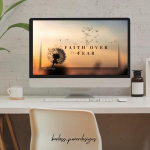 Faith Over Fear  Christian Wallpaper  Phone & Desktop Background  Instant Download