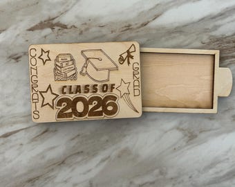 Gift Card Holder Wood Laser Cut Engraved Sleeve