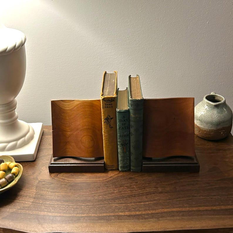 Handmade Wooden Bookends – Rustic Home Office Decor - Etsy