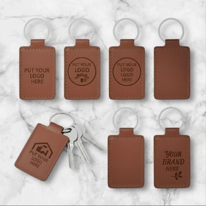 Promotional Keychain Custom PU Leather: Engraved Business Logo Bulk Order