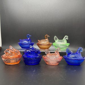 Mini Nesting Hens, Ducks and Rabbits Salt Cellar. 2.5”
