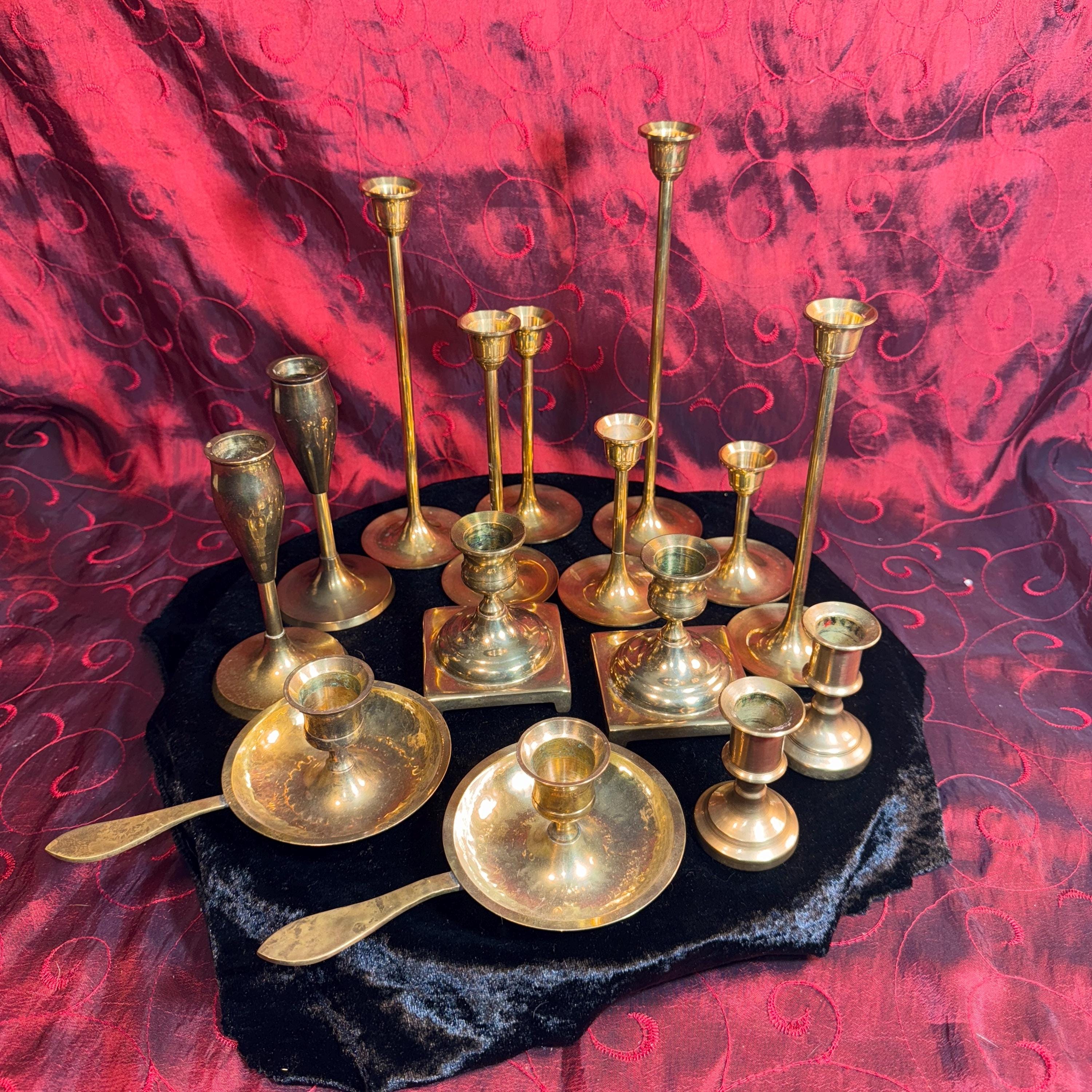 Brass Candlestick Holders. Vintage Sets. Your Choice