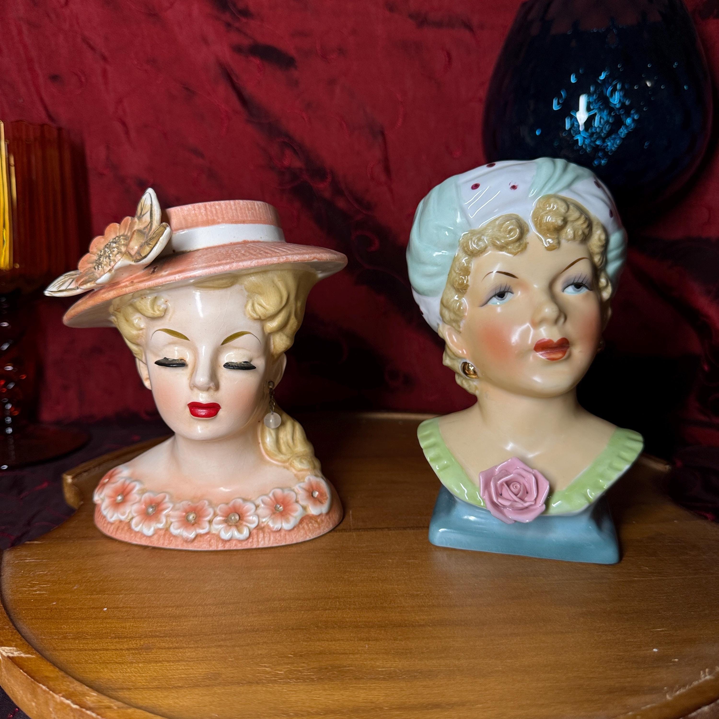 Vintage Ceramic Lady Figurine - Etsy