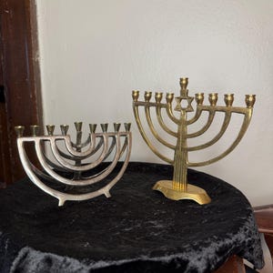 Vintage Menorahs. Brass or Chrome, your choice