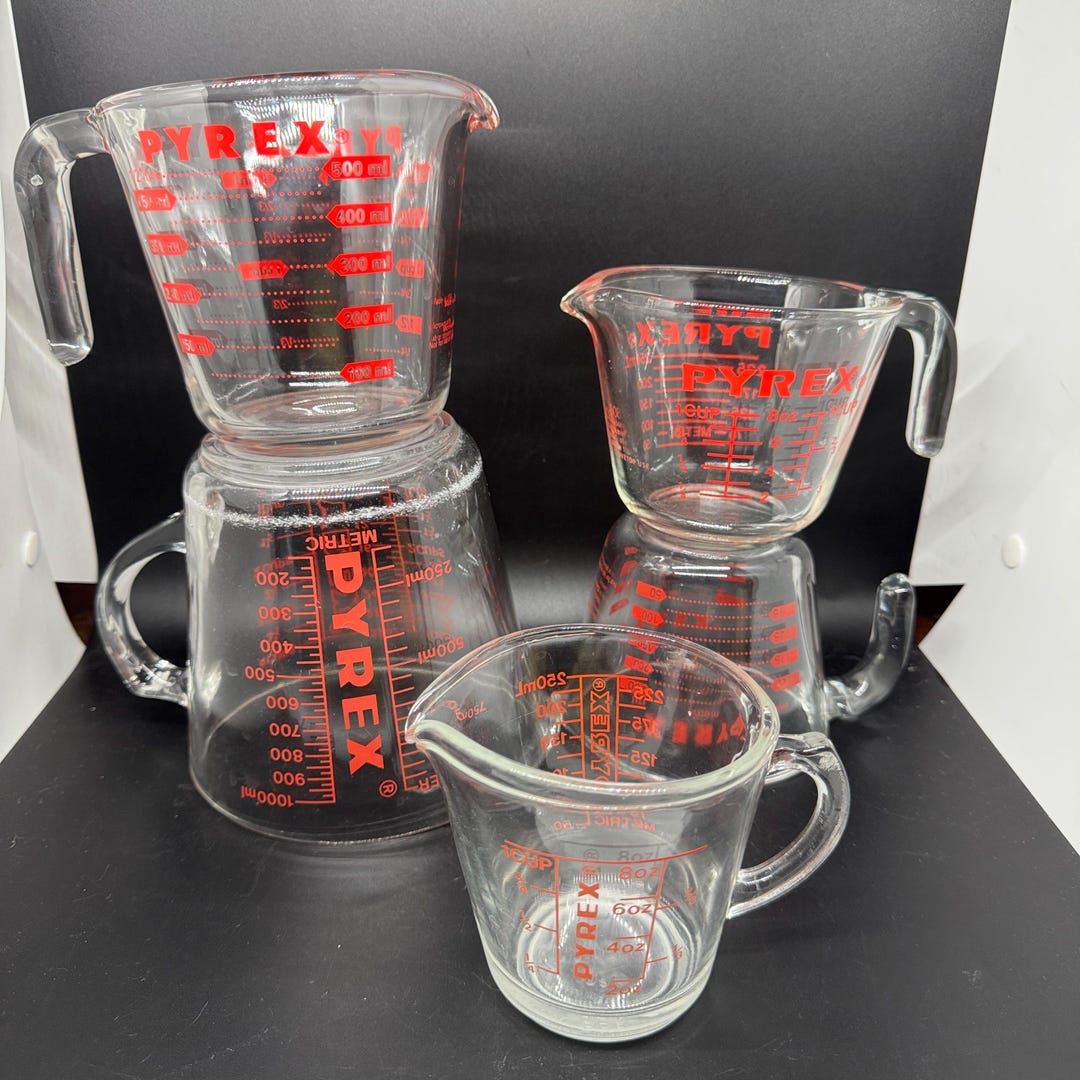 Vintage PYREX Measuring Cups. Pre 1975, ALL-CAP Red. Your Choice - Etsy
