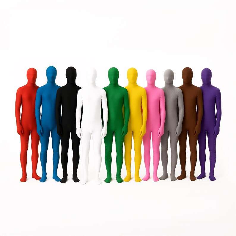 Mono De Cuerpo Entero De Spandex Para Halloween Y Carnaval – Traje Elástico De Segunda Piel, Multicolor, Con Cremallera, Para Hombre Y Mujer, Ideal Para Personalizar