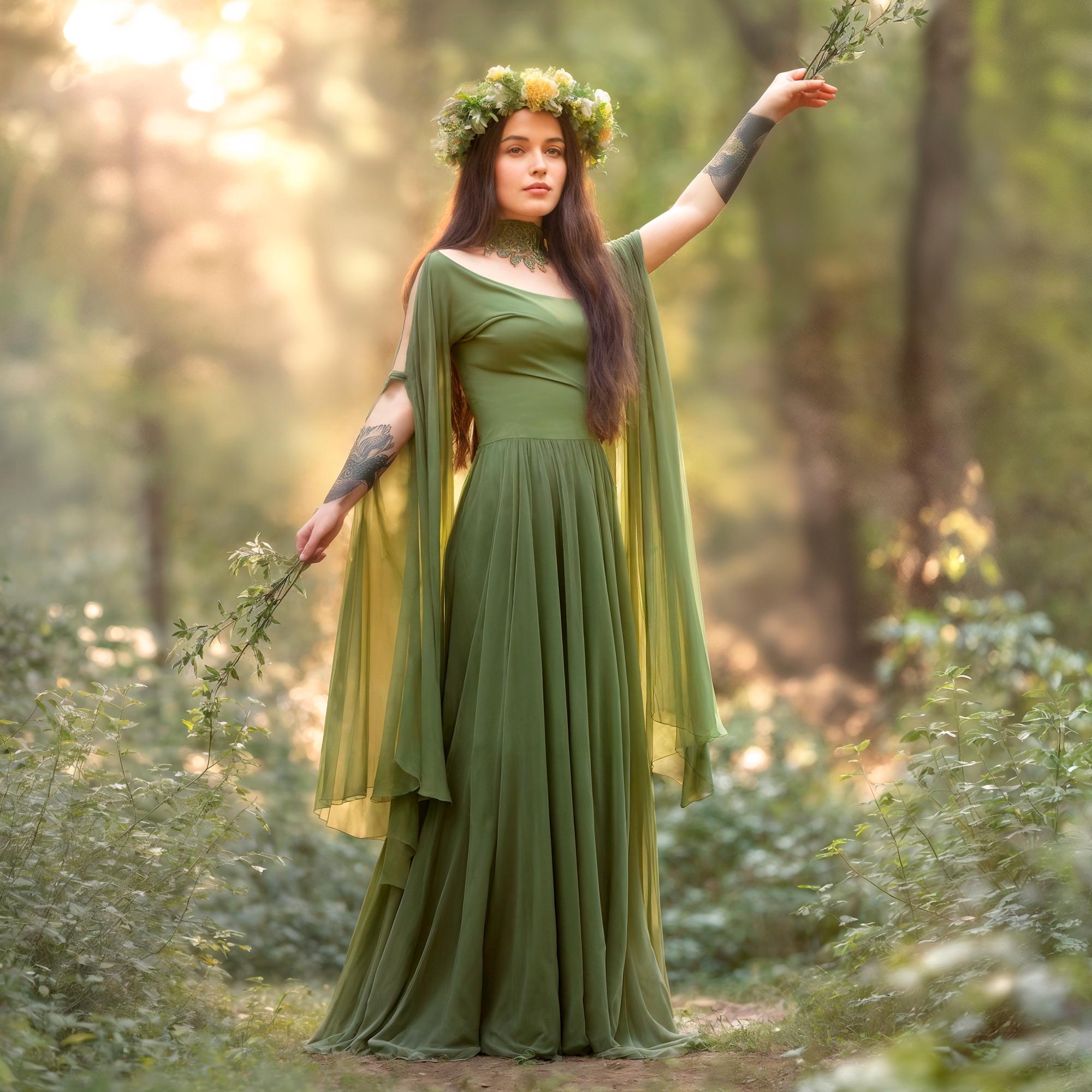 着物・セレモニードレス Enchanted Rose Forest Green Dress Enchanted Rose Forest Green Girls Tulle Party Dress