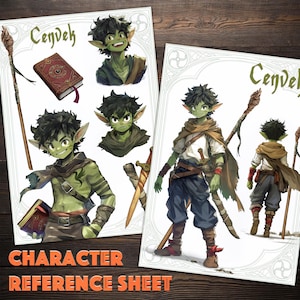 Character Reference Sheet Commission, DnD Personalized Digital Artwork, Custom RPG Fantasy Portrait, Tabletop Game Dungeons & Dragons Gift