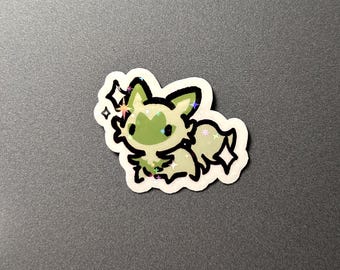 Shiny Sprigatito Glitter Sticker