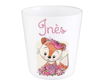 Vaso/taza irrompible personalizado para niños con zorro