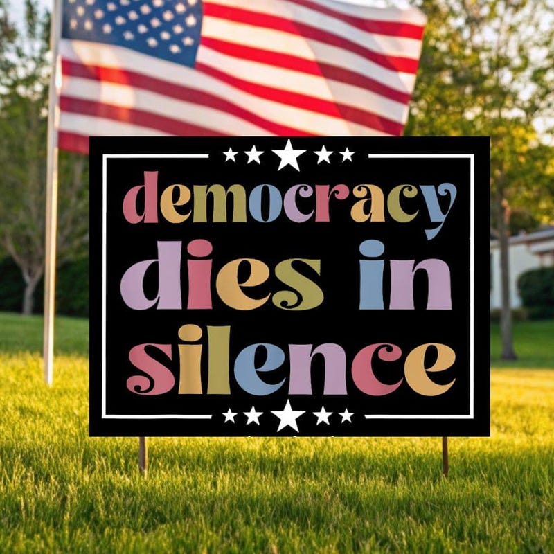 Democracy Protest Sign Etsy