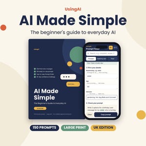 AI Made Simple: Beginner's Guide to Everyday AI (UK Edition, Large Print)