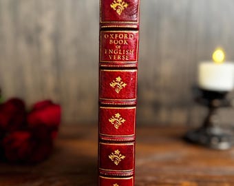 Bayntun Bound Oxford Book of English Verse: Red Morocco Gilt Pocket Poetry Anthology